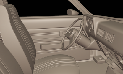 STL FILE chevrolet br chevette sl 1976 3d print model - ARTISTIT