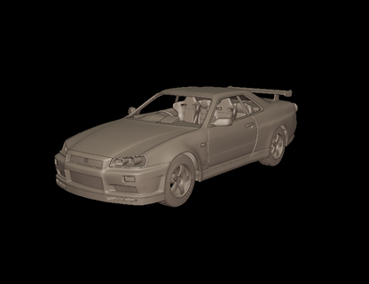 STL FILE 2002 NISSAN SKYLINE R 34 3D PRINT MODEL - ARTISTIT