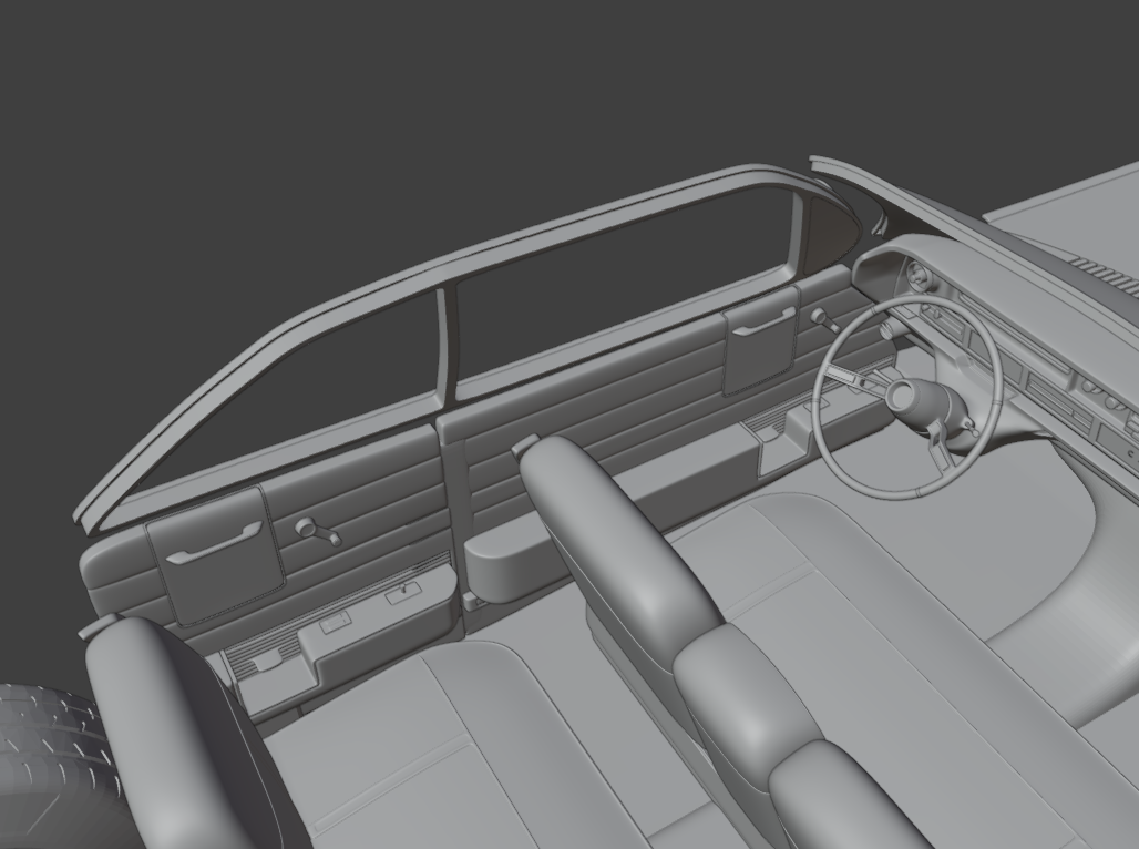 1961 cadillac coupe de ville 3d print model