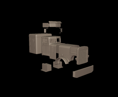 STL FILE Peterbilt 351 1957 SLEEPER TRUCK 3D PRINT MODEL - ARTISTIT