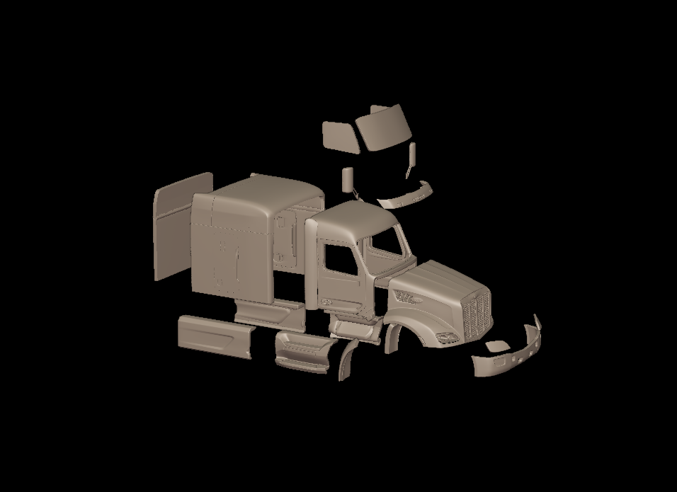 2014 PETERBILT 579 SLEEPER TRUCK 3D PRINT MODEL