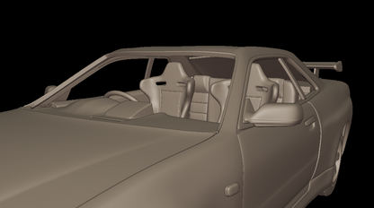 STL FILE 2002 NISSAN SKYLINE R 34 3D PRINT MODEL - ARTISTIT