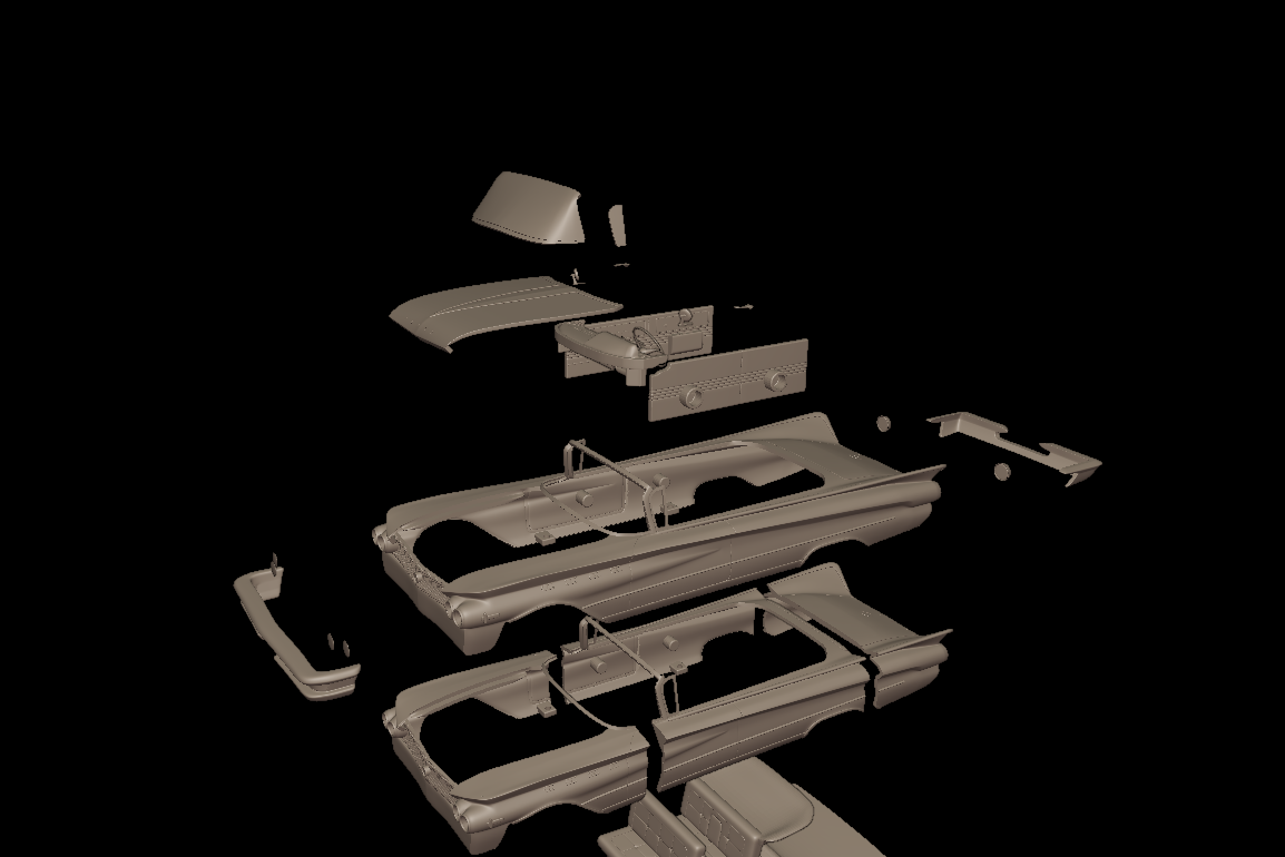 STL FILE Buick LeSabre 1959 two doors convertable 3d print model - ARTISTIT