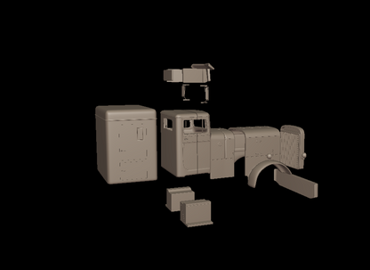 STL FILE Peterbilt 351 1957 SLEEPER TRUCK 3D PRINT MODEL - ARTISTIT