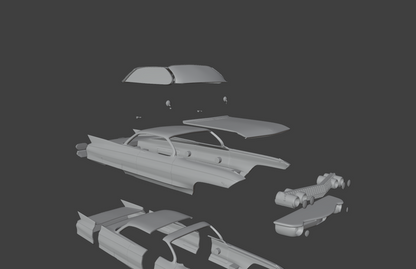 STL FILE 1961 cadillac coupe de ville 3d print model - ARTISTIT